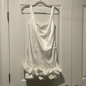 Ivory Ruffle Hem Mini Dress